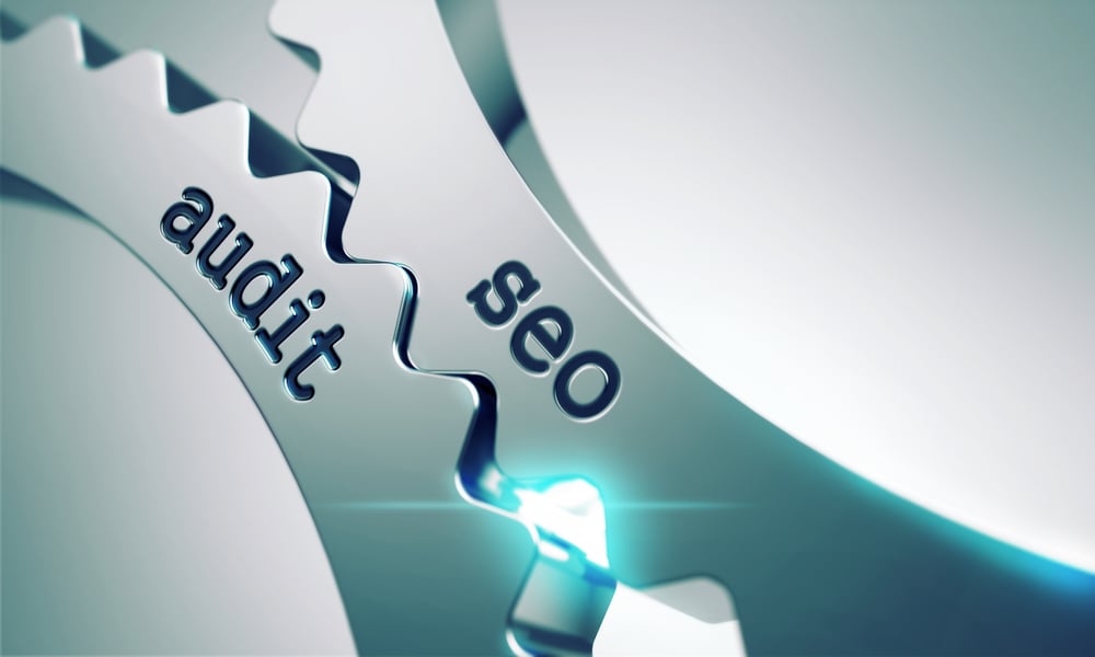 Seo Audit Concept on the Mechanism of Metal Cogwheels.